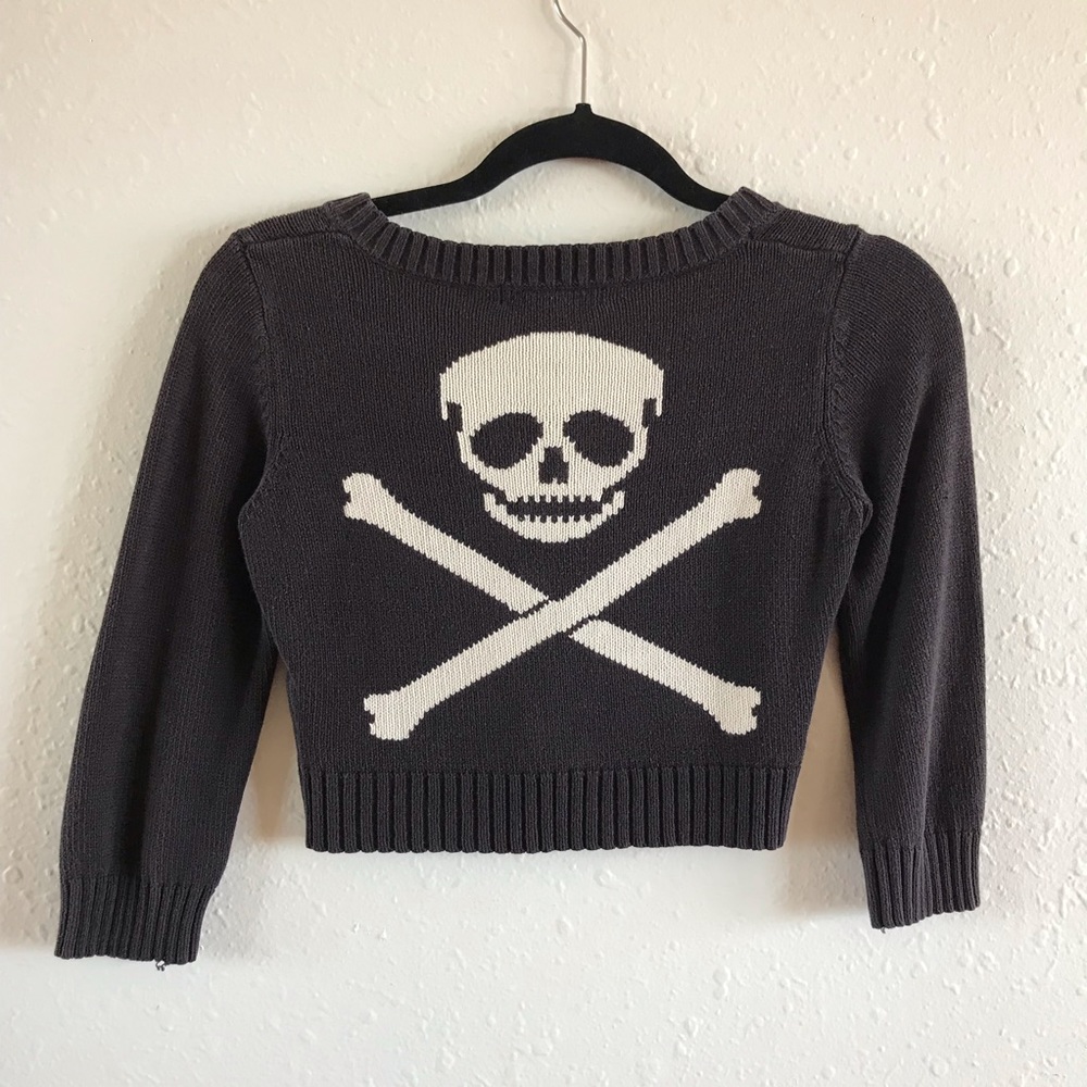 Betsey Johnson Skull Crop Cardigan